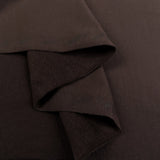 French Terry Chocolate Brown Cotton Elastane Stretch Knit Jersey Fabric Fold