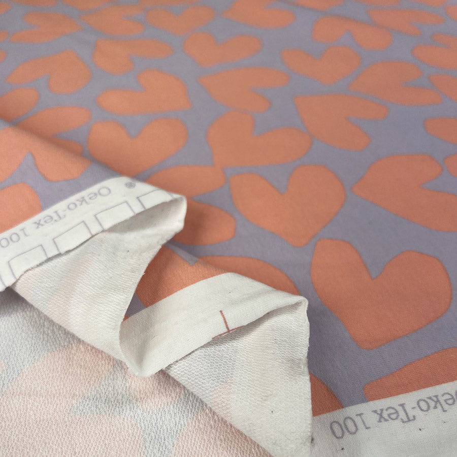 French Terry Craft Hearts Pink Purple Elastane Knit Jersey Fabric Fold 0163C7Db 98A5 4247 Ab5B 2C13C2Ac4629