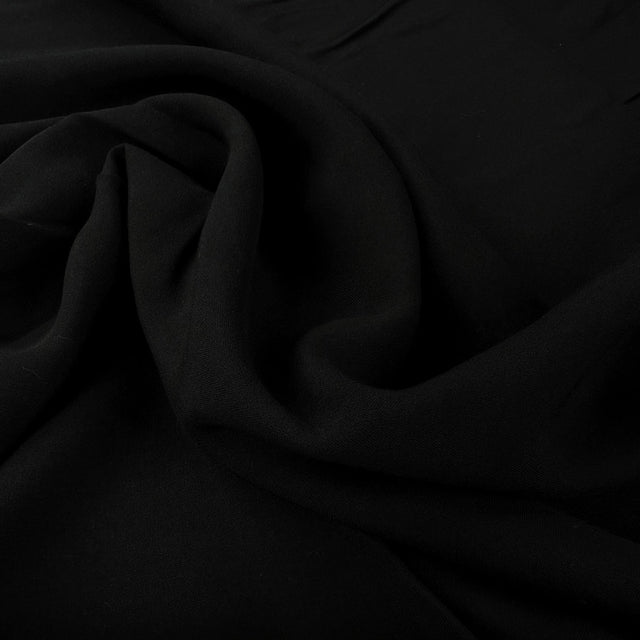 French Viscose Black Voile Plain Woven Sheer Dress Fabric