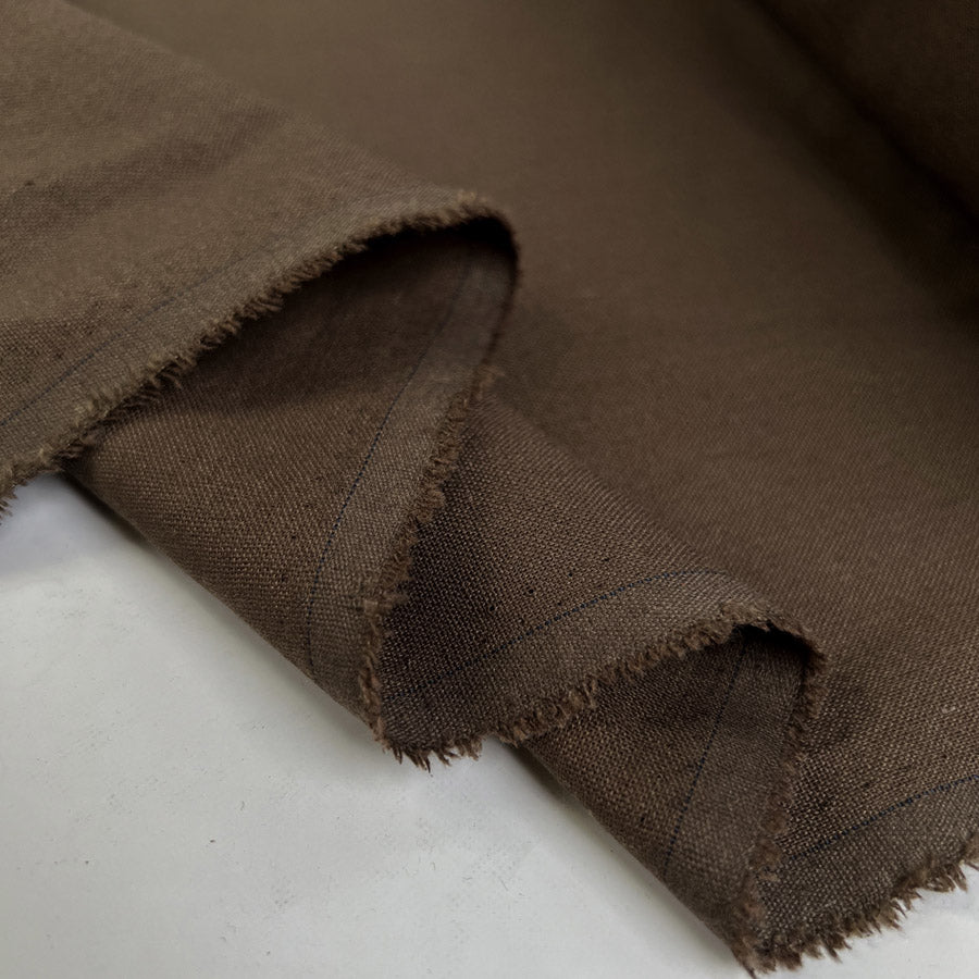 Friar Tuck Polyester Cotton Brown Hessian Trouser Fabric Fold