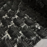 Frills And Frocks Black Polyester Check Net Square Pattern Fabric
