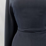 Front Page Navy Soft Polyester Peachskin Dress Fabric Close Up