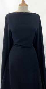 Front Page Navy Soft Polyester Peachskin Dress Fabric Dress