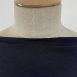 Front Page Navy Soft Polyester Peachskin Dress Fabric Neck