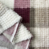 Furleece Pink Check Fur Fleece Polyester Fabric Fold