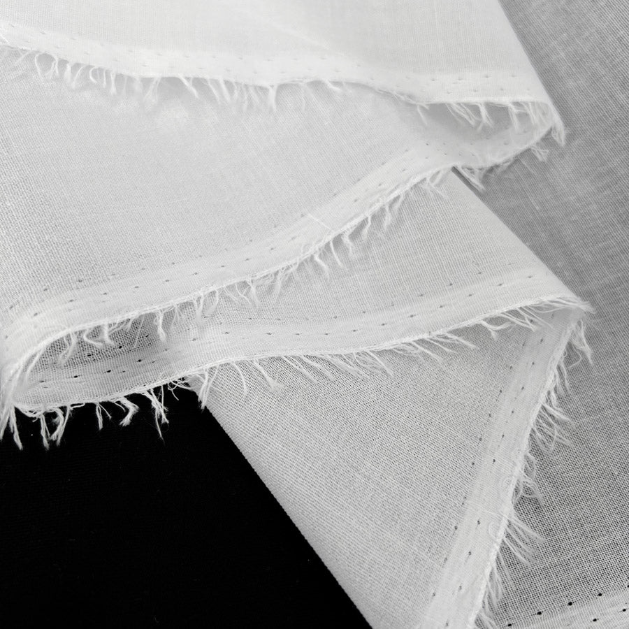 Remnant - Cotton Voile Iron On Interfacing - White (1m)