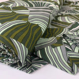 Geo Jane Stripe Viscose Jersey Green Close Up