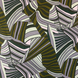 Geo Jane Stripe Viscose Jersey Green Full Print