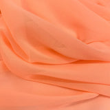 Georgette Coral Salmon Pink Polyester Dress Fabric Fold