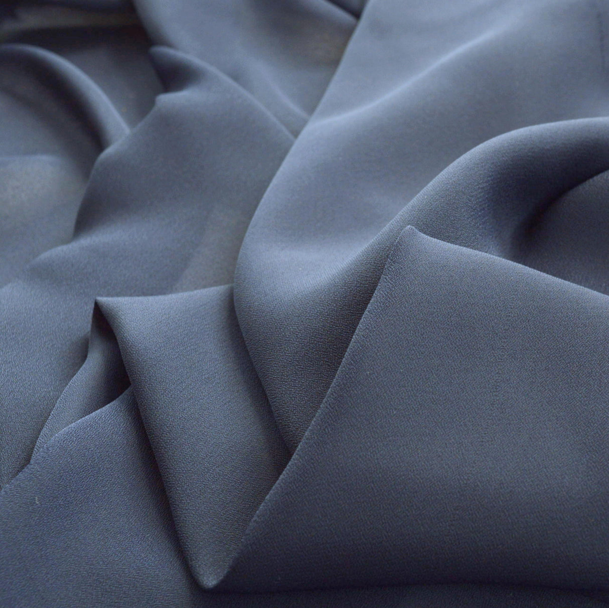 Georgette Dark Navy Polyester Dress Fabric Cu