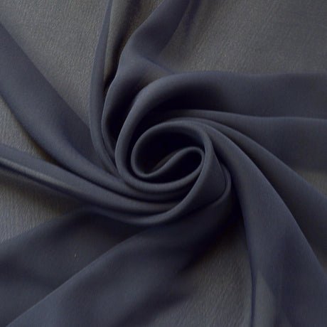 Georgette Dark Navy Polyester Dress Fabric Cud