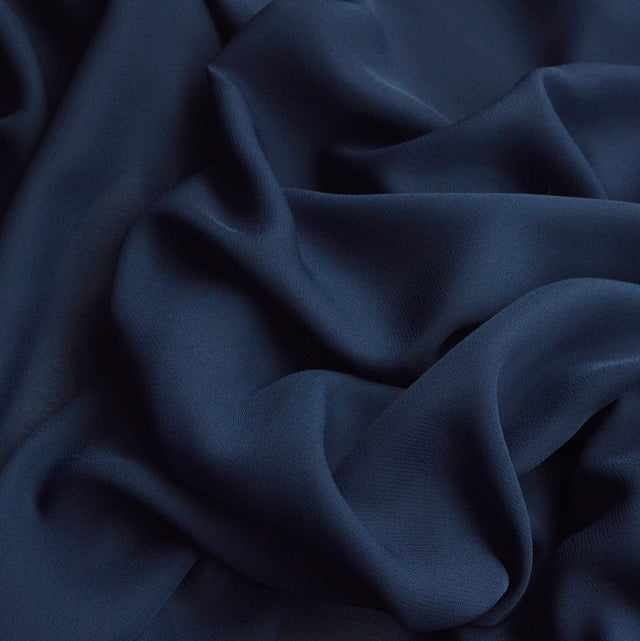 Georgette French Navy Dull French Navy Polyester Georgette Dress Fabric Cud