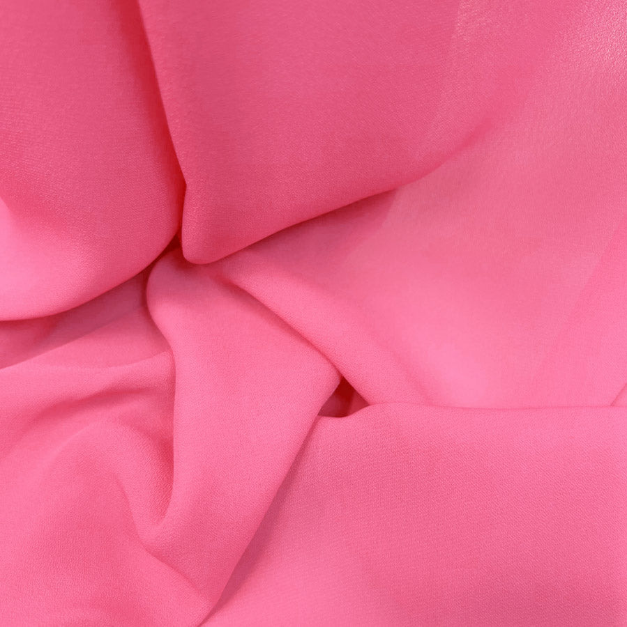 Georgette Dress Fabric Cerise Close Up