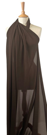 Georgette Dress Fabric Chocolate Brown Polyester Lightweight