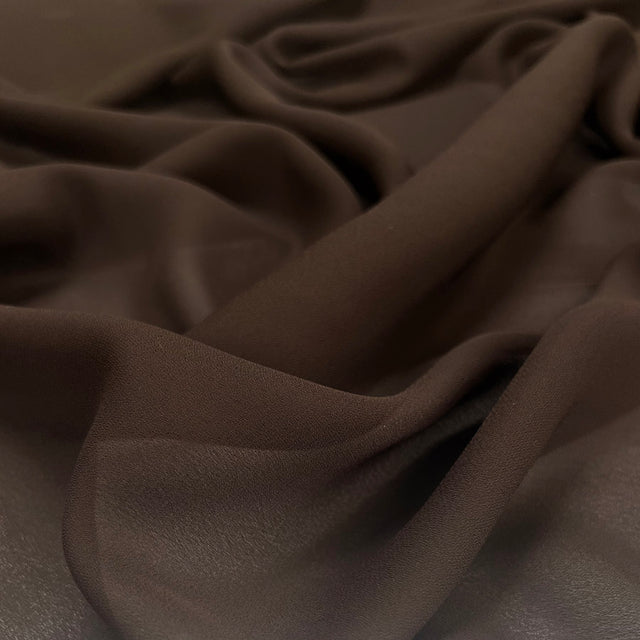 Georgette Dress Fabric Chocolate Brown Polyester Lightweight