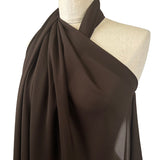 Georgette Dress Fabric Chocolate Brown Polyester Lightweight Side