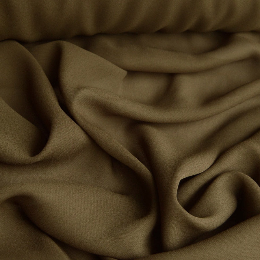 Georgette Dress Fabric Khaki Green Polyester