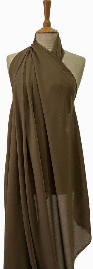 Georgette Dress Fabric Khaki Green Polyester Mannequin