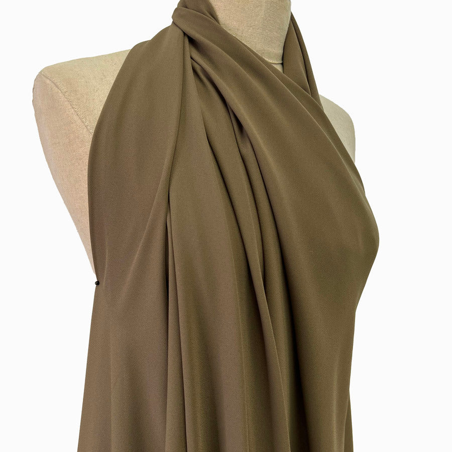 Georgette Dress Fabric Khaki Green Polyester Side
