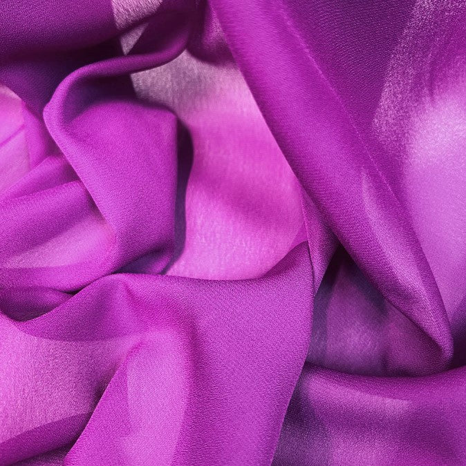 Georgette Dress Fabric Magenta Close Up