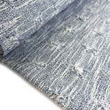 Get Plucked Blue Polyester Cotton Elastane Jacquard Jersey Coating Fabric Bolt