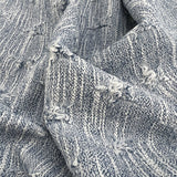 Get Plucked Blue Polyester Cotton Elastane Jacquard Jersey Coating Fabric