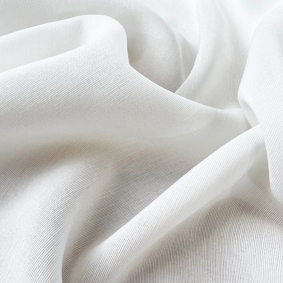 Ghostly White Viscose Nylon Soft Shirting Fabric