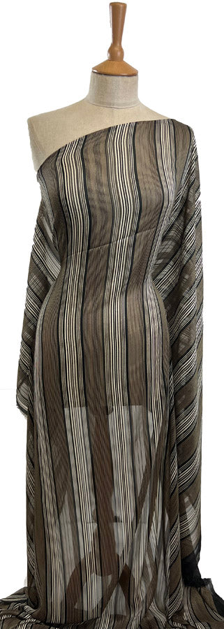 Gilded Cage Chiffon Gold Black Lurex Stripey Dressmaking Fabric Mannequin