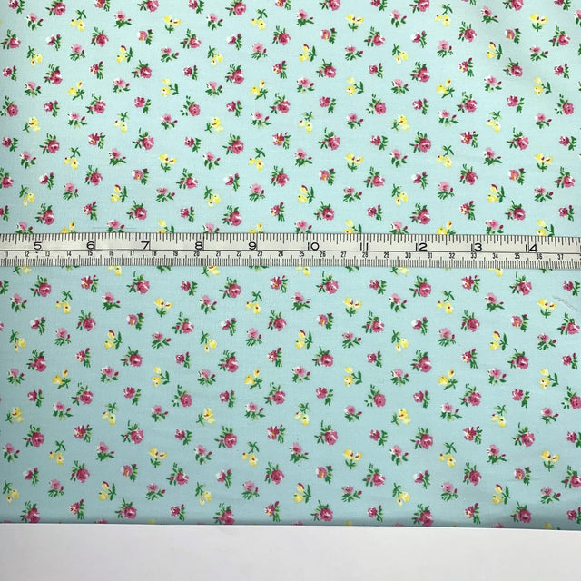 Girls Dress Blue Pink And Yellow Floral Patter Blue Bg Cp
