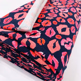 Glitter Jersey Kiss Navy Superior Quality Lips Print Roll