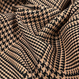 Go Large Check Orange Black Cotton Polyamine Elastane Suiting Fabric Cu2