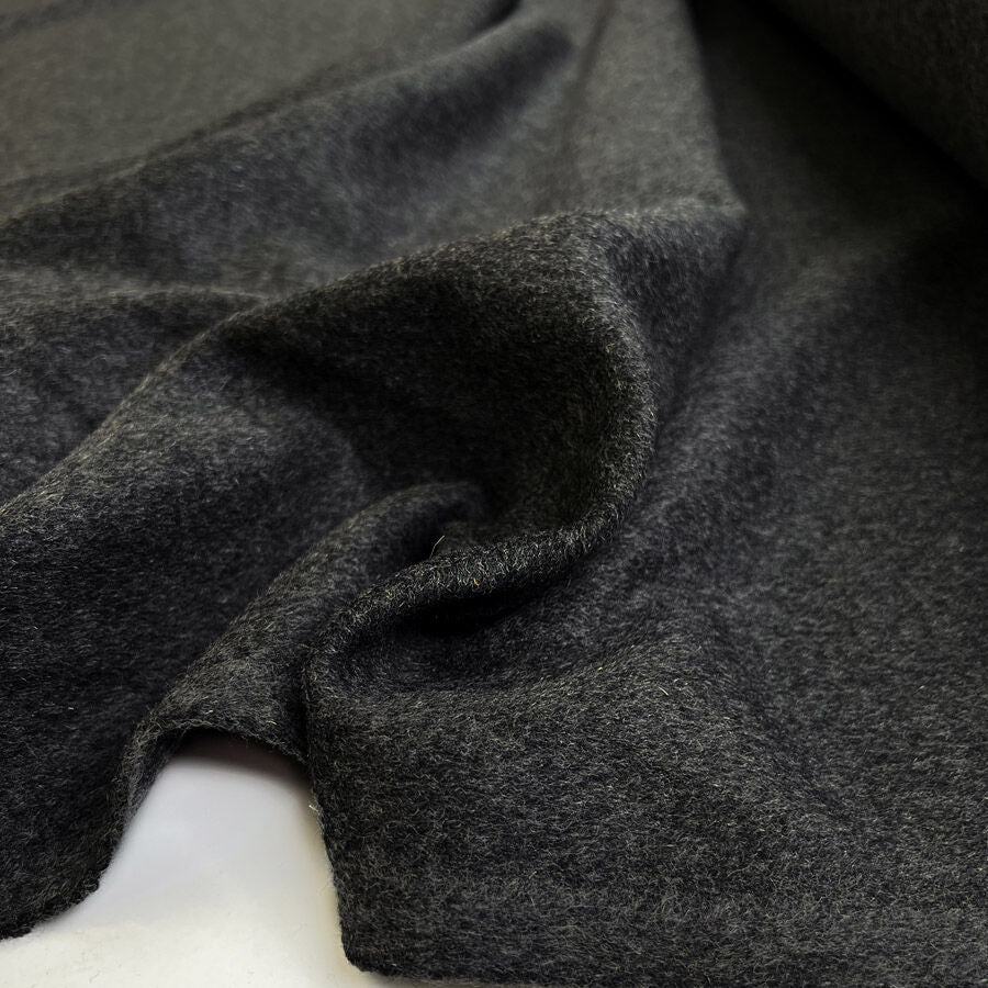 Good better best charcoal grey italian wool melton coating fabric cu