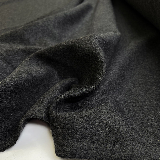 Good better best charcoal grey italian wool melton coating fabric cu