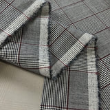 Got Your Back Again Large Check Grey Wool Suiting Fabric Fold