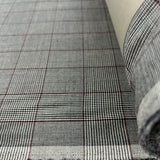 Got Your Back Again Large Check Grey Wool Suiting Fabric Roll