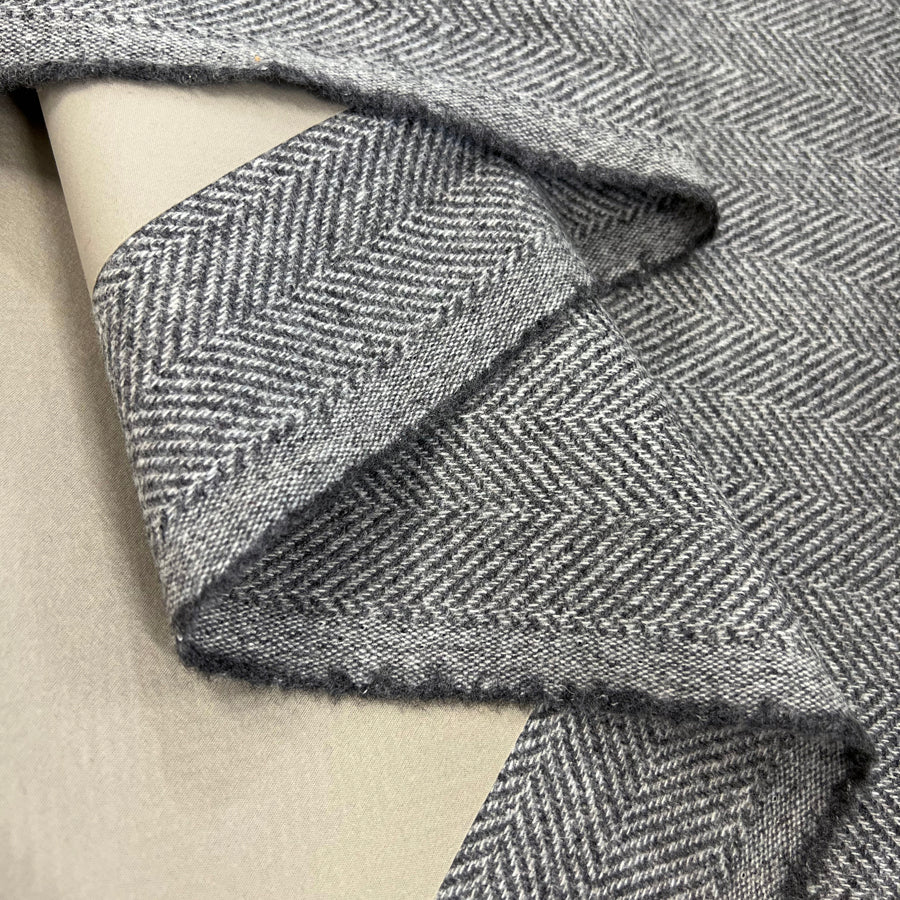 Got Your Back Capolavoro Grey Herringbone Water Resistant Fabric Fold