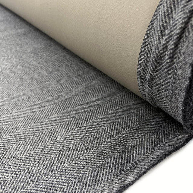 Got Your Back Capolavoro Grey Herringbone Water Resistant Fabric Roll