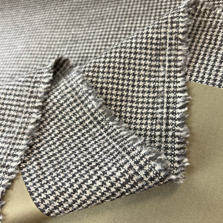 Got Your Back Dogtooth Wool Check Suiting Fabric Fold
