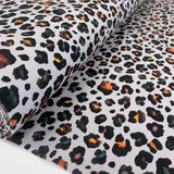 Gots Organic Jersey Leopard Grey Jersey Fabric B1