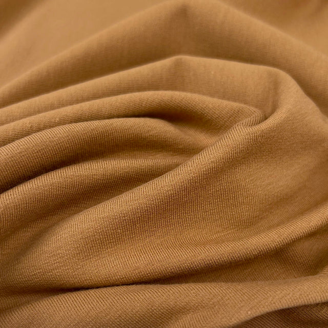 Gots Organic French Terry Gingerbread Cotton Elastane Knitted Plain Jersey Fabric Cu 67Cd5Ca4 9501 494A A14F B670037Dbdcb