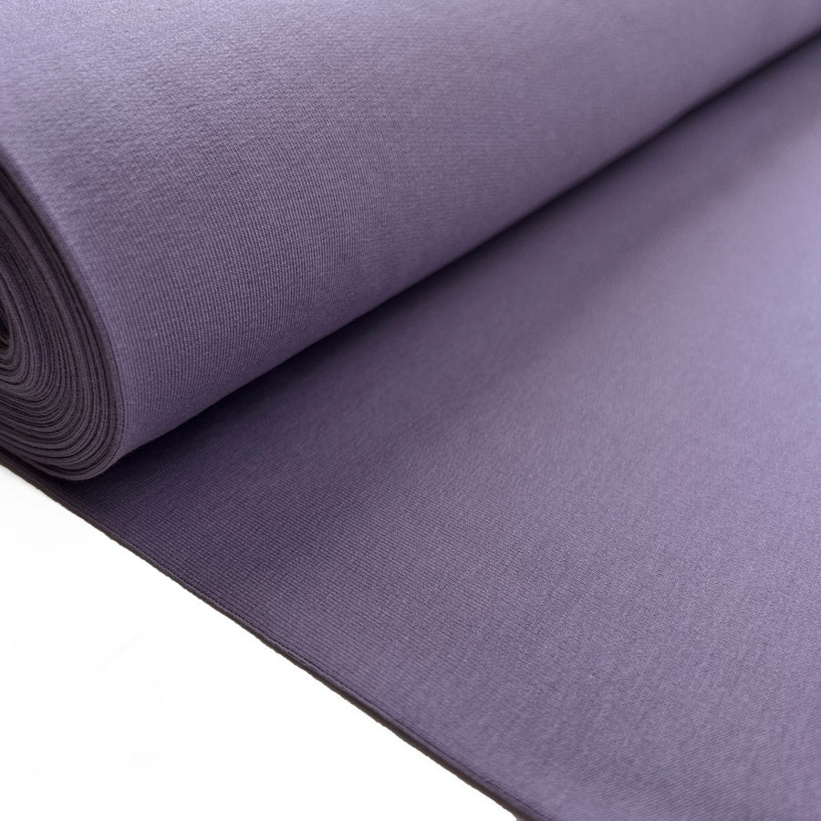 Gots Organic French Terry Lavender Cotton Elastane Knitted Plain Jersey Fabric Bolt