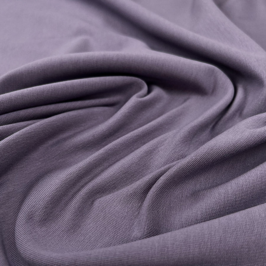 Gots Organic French Terry Lavender Cotton Elastane Knitted Plain Jersey Fabric