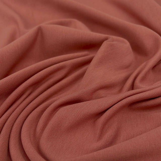 Gots Organic French Terry Salmon Cotton Elastane Knitted Plain Jersey Fabric
