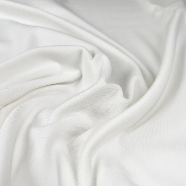 Gots Organic French Terry Soft White Cotton Elastane Knitted Plain Jersey Fabric