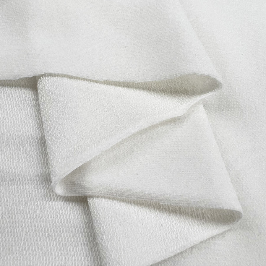 Gots Organic French Terry Soft White Cotton Elastane Knitted Plain Jersey Fabric Fold