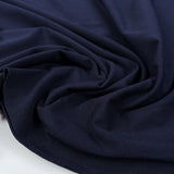 Gots Organic Jersey Navy Blue Plain Cotton Elastane Knit Jersey Fabric