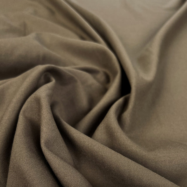 Grace Wool Polyester Elastane Stretch Suiting Brown Woven Fabric