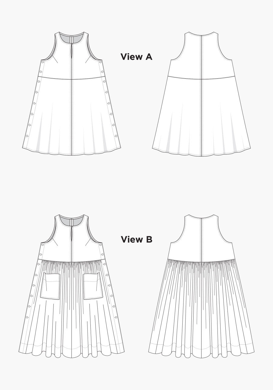 Grainline Studio Austin Dress Pattern 14 32 Sketch