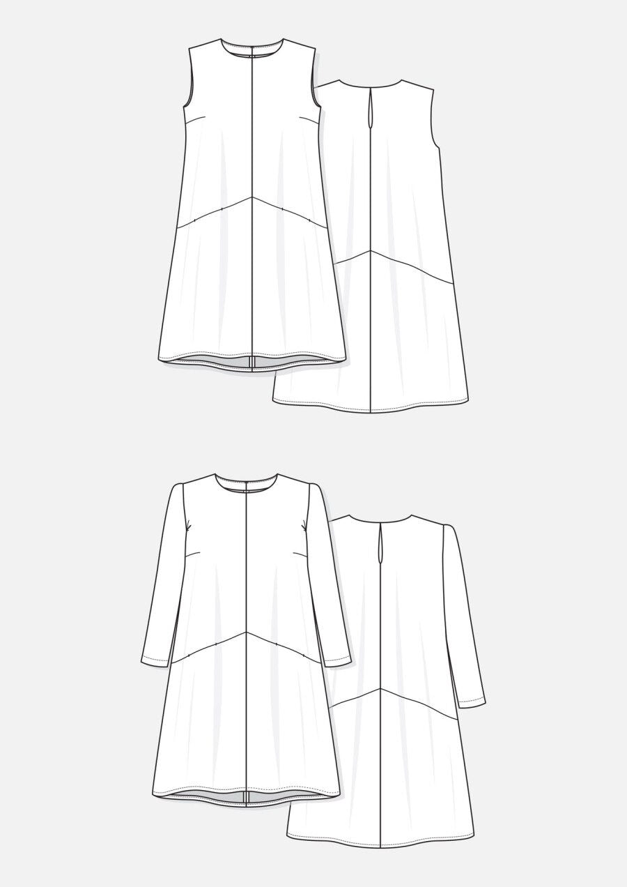 Grainline Studio Farrow Dress Pattern Us 0 18 Sketch
