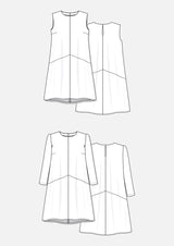 Grainline Studio Farrow Dress Pattern Us 0 18 Sketch